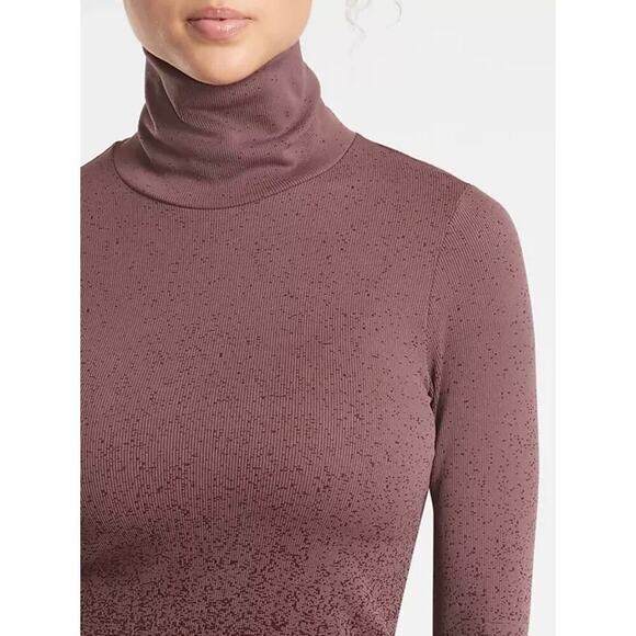Athleta Flurry Blizzard Gradient Turtleneck Sweater Top Purple Size Small Ribbed - Picture 3 of 10